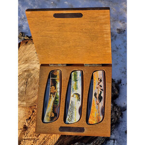 Vintage Set Vanadium Steel Wildlife Pocketknives Collectibles
